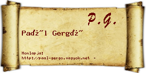 Paál Gergő névjegykártya