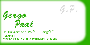 gergo paal business card